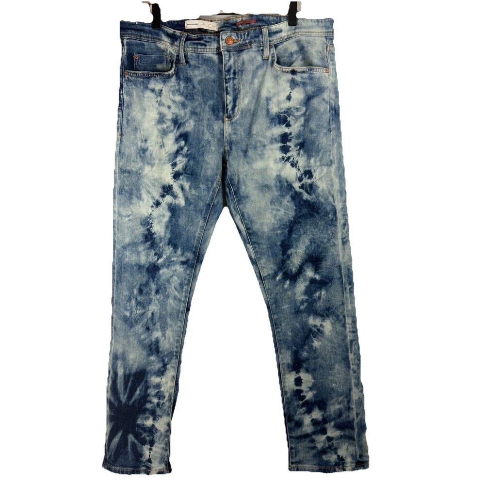 Pilcro Slim Boyfriend Tie Dye Acid Wash Denim Jeans